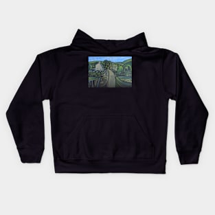 Green Abstract Yorkshire Landscape Kids Hoodie